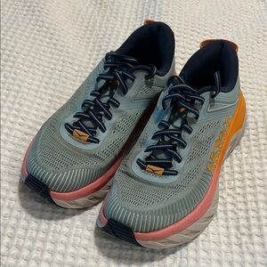 Hoka Blue and Orange Athletic Shoes with Cushioned Sole